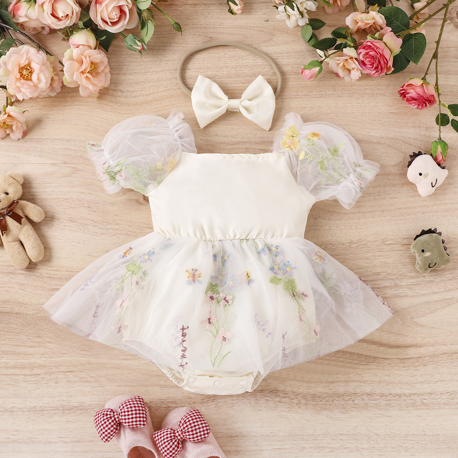 Classic Style Flower Polyester Baby Rompers display picture 4