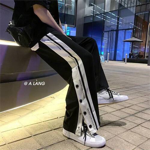 Women's and Men's Loose and Versatile Street Style Hip-Hop Vibe High Street Sports and Casual Pants, Couple Set