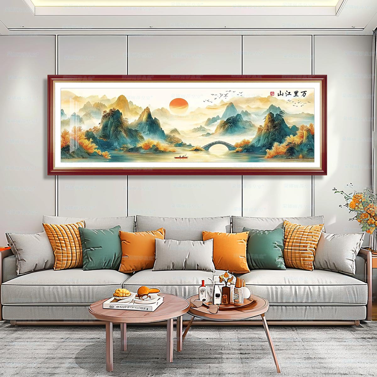 [Tela de algodón importada] Mona Lisa Royal Cross Stitch Diez mil millas de montañas y ríos Pintura de paisaje de punto de cruz grande Sala de estar image 7