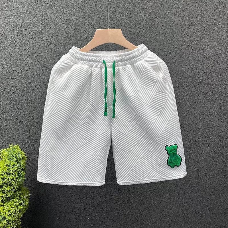 Men's Clothing Summer Casual Pants High Street Trendy Unisex 5/8 Length Shorts Light Luxury Style_viptrois.com