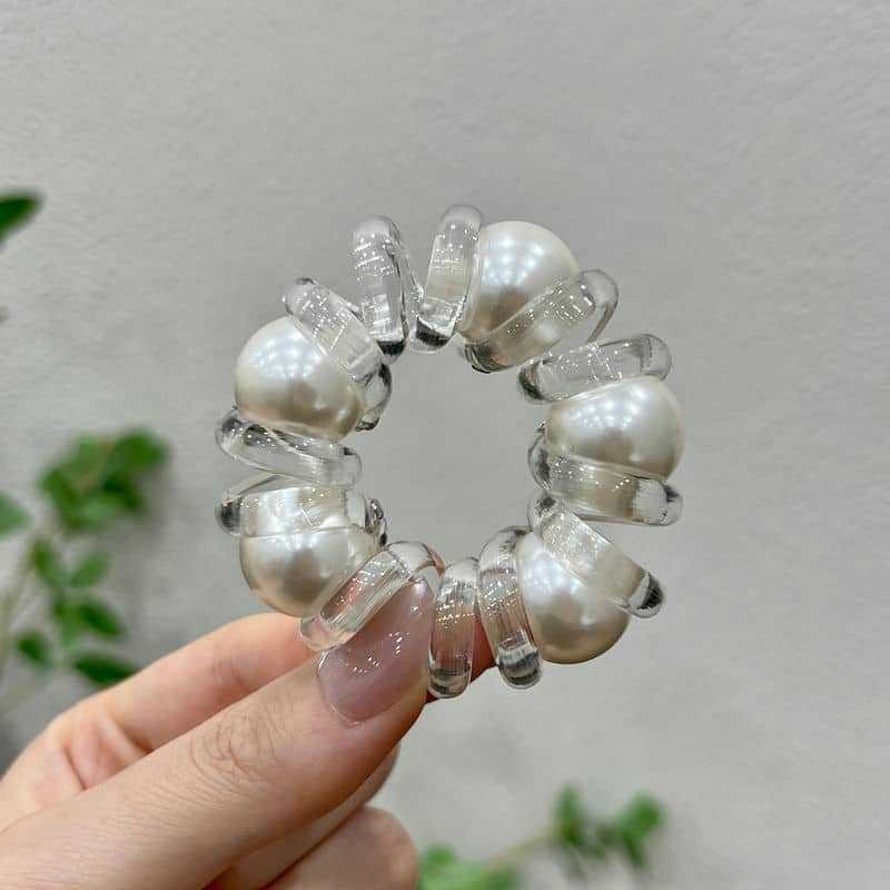 Cabeza coreana simple y de alta calidad linda línea telefónica de punto de onda de verano temperamento fresco cuerda de cabello diaria duradera