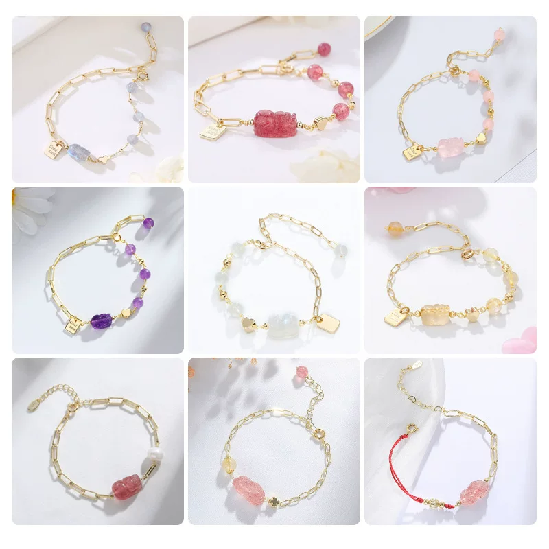 Natural water брендовый маленький дизайн кристал bracelet с аметистом