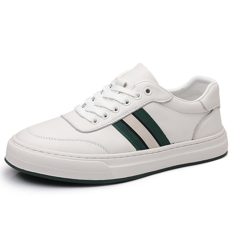 [Cuero de vaca de cabeza] cuero transpirable, zapatos deportivos casuales de suela suave de moda, huecos y cómodos