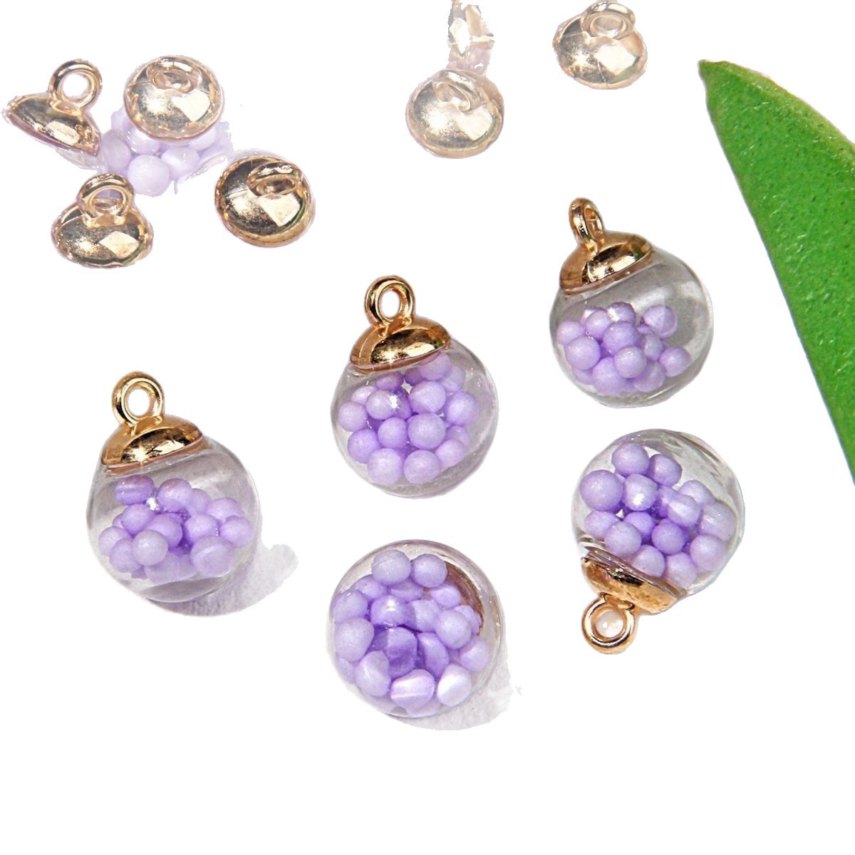 Botella de vidrio de burbuja transparente, bola de vidrio de color de ensueño, joyería para el cabello diy, pulsera, colgante, llavero image 6
