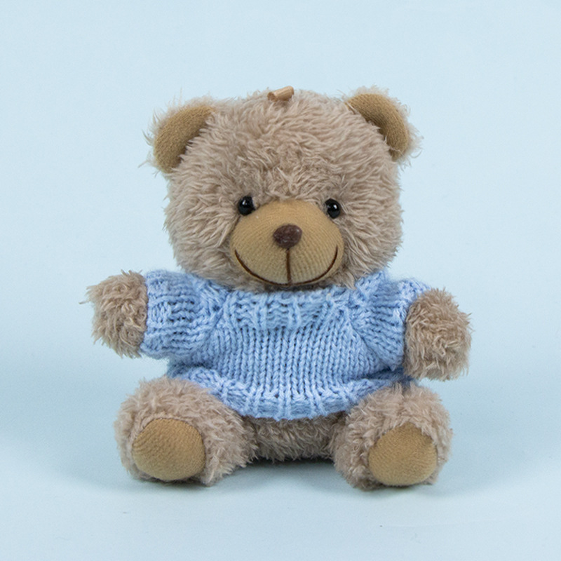 Lindo osito llavero colgante regalo creativo muñecas de peluche vestidas osito de peluche colgante de mochilas escolares para parejas