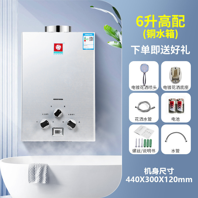 包邮电池款燃气热水器家用煤气罐液化气低水压强排天然气出租房老|undefined