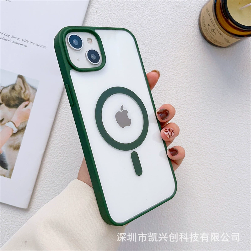 Phone case Apple iPhone 16/15 series — silicone matte with acrylic trim, fall protection