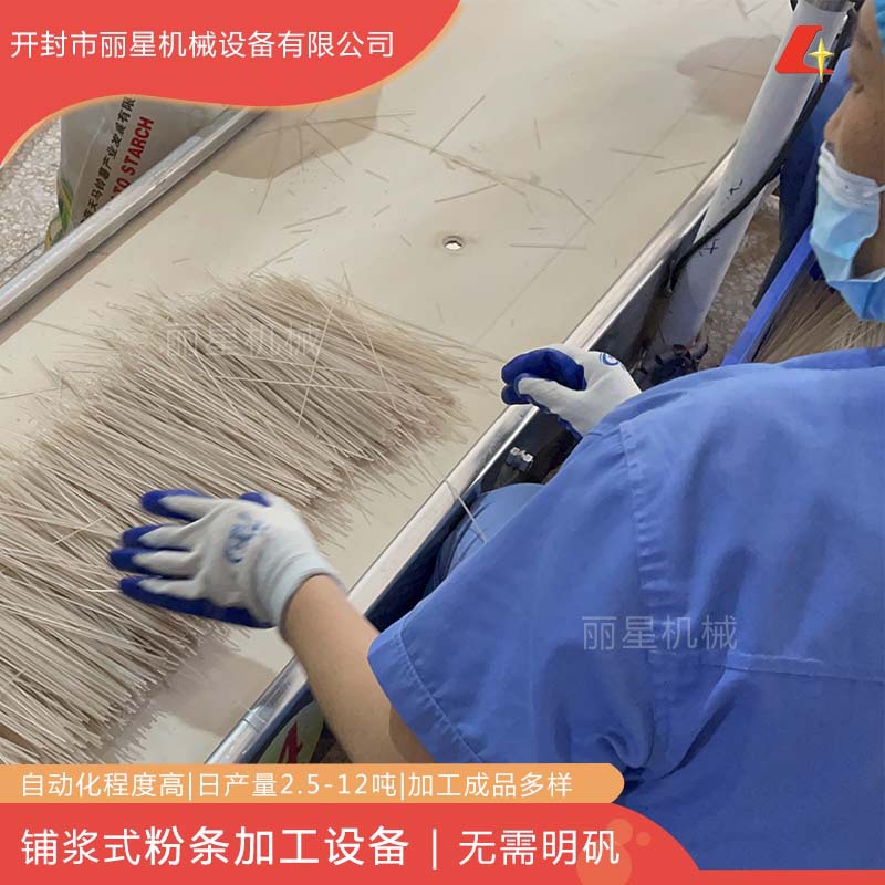 铺浆切割红薯粉条设备，丽星粉丝机可自定义粉条长、短、粗、细