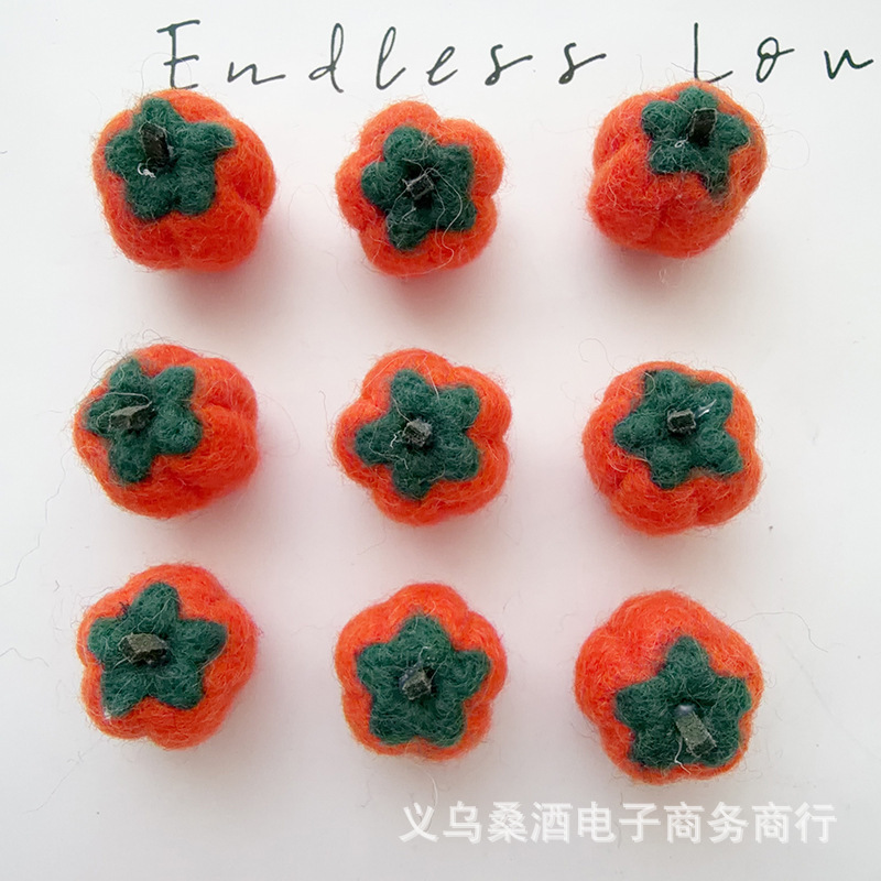 Cute vegetable wool felt small pumpkin DIY phone strap keychain shoe flower hat flower ear accessory hair accessory brooch accessory Cute vegetable wool felt small pumpkin DIY phone strap keychain shoe flower hat flower ear accessory hair accessory brooch accessory