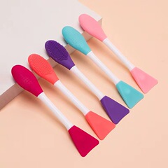 雙頭硅膠面膜刷臉部清潔按摩刷泥膜塗抹面部自製軟膜工具專用刷子