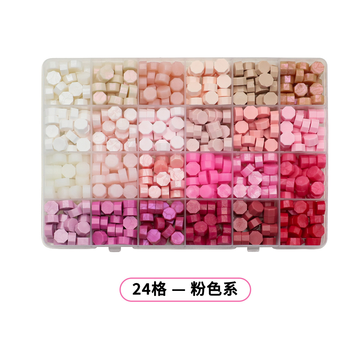 Set de Cuentas de Cera para Sellos Octagonales de 24 Compartimentos Multicolor