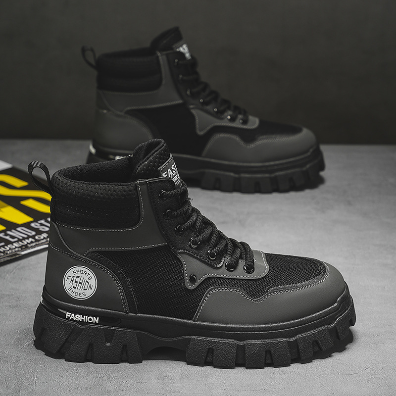 Botas Martin de Trabajo para Hombre de Cuero PU y Suela de Caucho Antideslizantes
