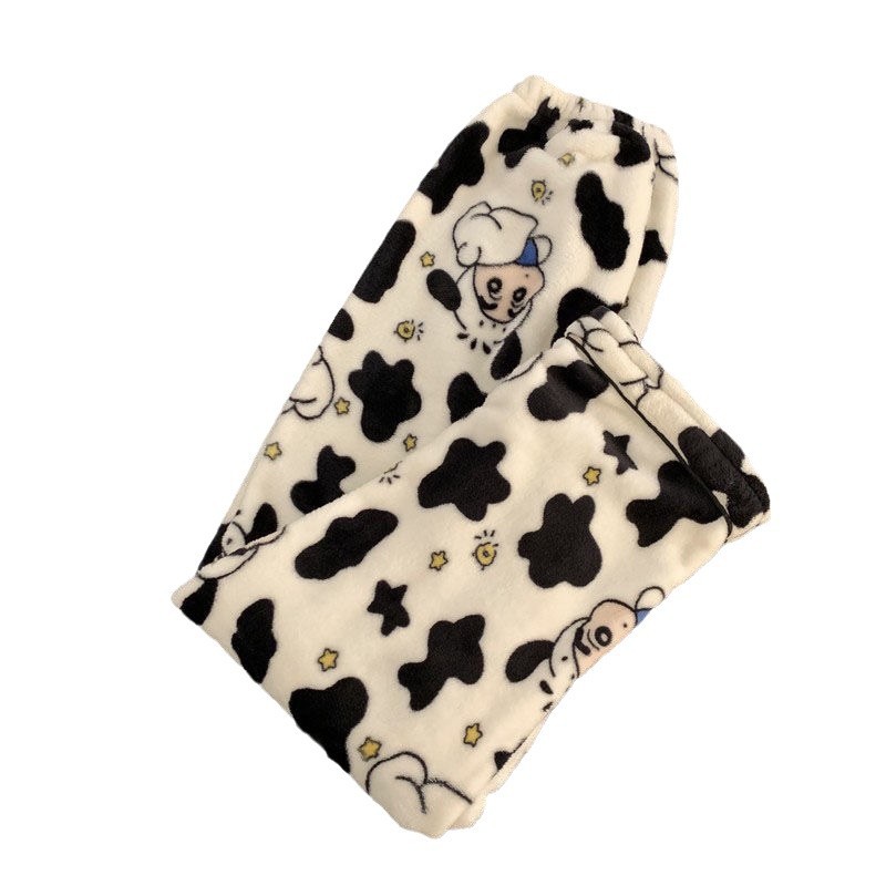 산호 벨벳 커플 잠옷 여성의 가을과 겨울 기모 두꺼운 청소년 남성 따뜻한 플란넬 홈 의류 세트