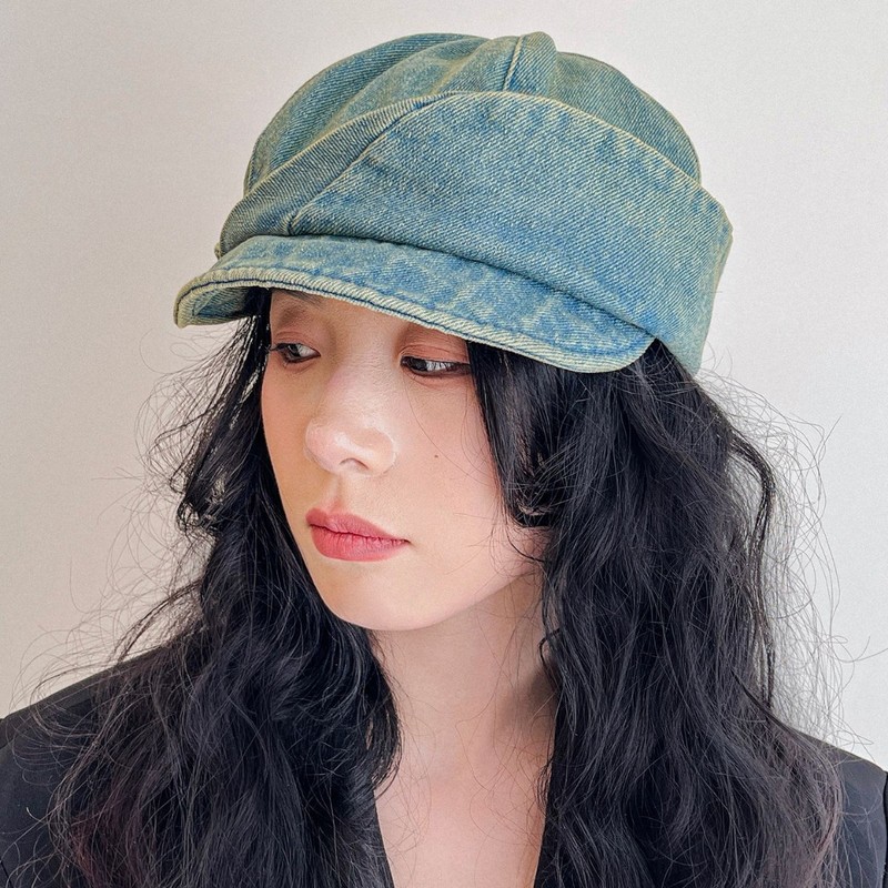 美式水洗牛仔八角帽2025新款女春秋时尚个性贝雷帽欧式街头鸭舌帽|undefined