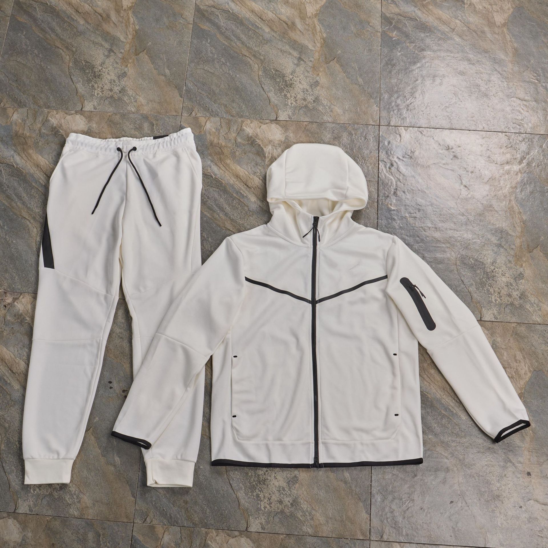 Traje deportivo transfronterizo ropa de primavera y otoño para hombres nuevo estilo cárdigan casual con capucha de punto ropa deportiva para hombres suéter pantalones