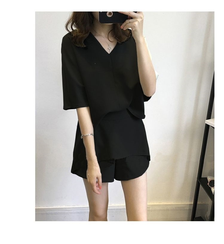 Bộ quần short nữ mùa hè rộng thùng thình 2 món (áo + quần short) phong cách thoải mái — 715 # Đậu xanh (áo+quần short) chi tiết 13