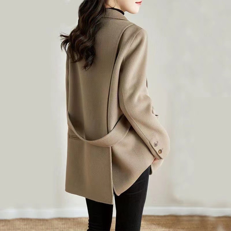 Spring New Style Wool Coat for Women, Short Style, Loose and Fashionable Design, High-End Double-Sided Woolen Coat for Women
