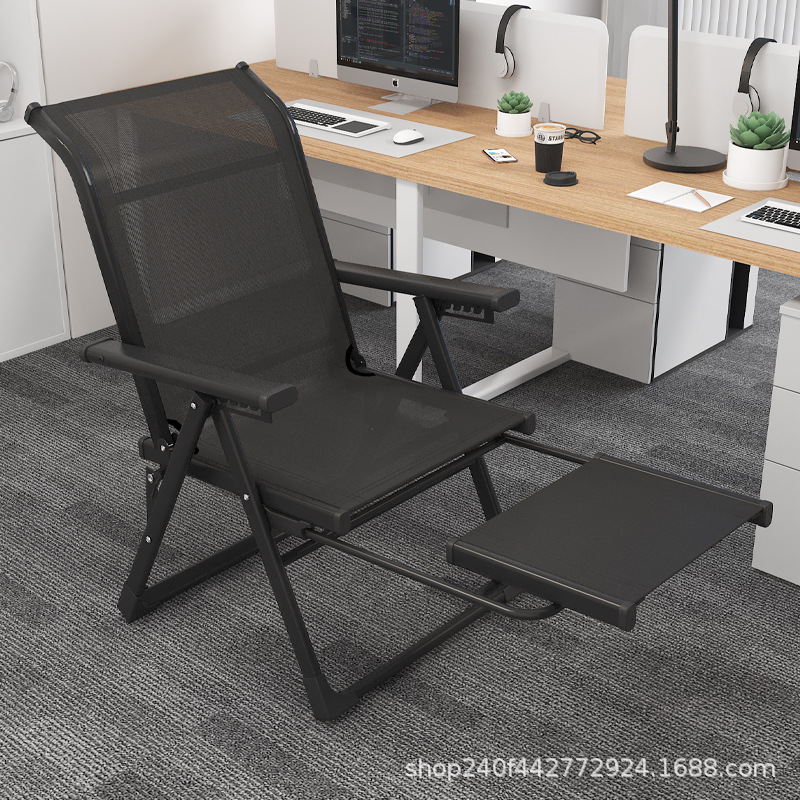 [발판이 포함된 업그레이드 모델] 앉거나 누울 수 있는 싱글 의자 블랙