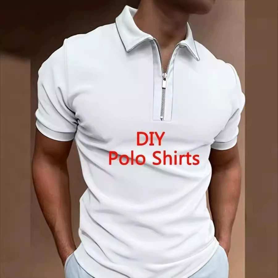 3D принт тенденции DIY пуговицы polo с короткими рукавами новый мужской молния polo HD цифровая печать топ