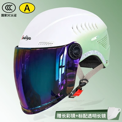 Motosiklet kaskı (dəbilqə) new model, 3C certified, gradient - gradient-willow-greenhighly-breathable-transparent-lens-colorful-lens