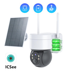 Icsee低消費電力ソーラーカメラ400万高清球機モニター無線wifi雲台カメラ