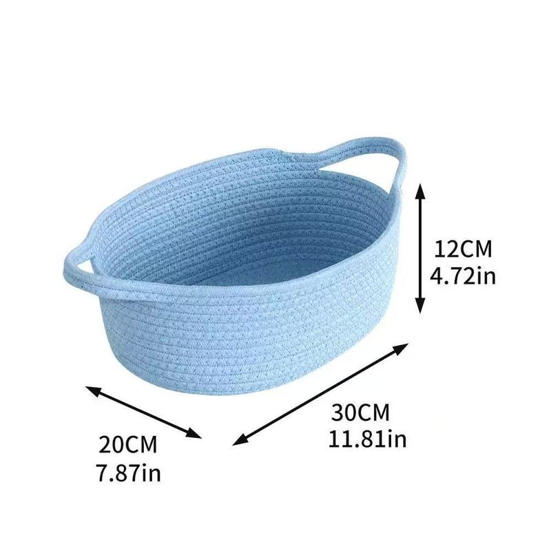 Amazon コットンロープおもちゃ収納バスケット ハンドル付き ホームバスルーム 手織り化粧品雑貨収納バスケット|undefined