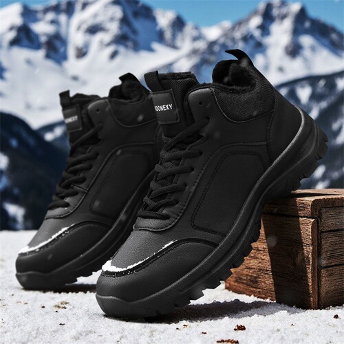 Winter men's high-top thick-soled snow boots large size casual sports men's shoes with lined and thickened warm cotton shoes