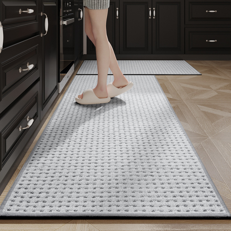 Alfombra de piso de cocina minimalista antideslizante lavable alfombra de piso largo resistente a las manchas absorbente alfombra de puerta de casa simple