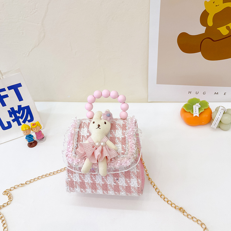 Estilo coreano princesa bolsa de mensajero mini bebé estilo occidental Chanel estilo cadena bolsa pequeña bolsa cuadrada conejito de dibujos animados bolsa de hombro