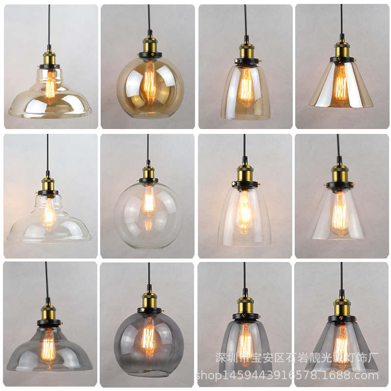 Modern Simple Single-Head Glass Chandelier Copper Lamp Holder Smoky Gray Amber Bar Creative Lamp Factory Price Spot Wholesale Modern Simple Single-Head Glass Chandelier Copper Lamp Holder Smoky Gray Amber Bar Creative Lamp Factory Price Spot Wholesale