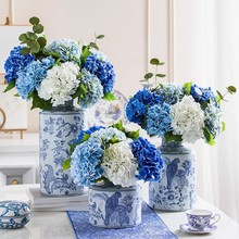 仿生干花绣球花仿真花蓝色保湿手感花束客厅摆件摆设插花装饰假花