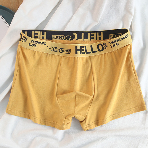 Men's underwear boys pure cotton loose breathable large size boxer shorts youth sports cute boxer shorts
