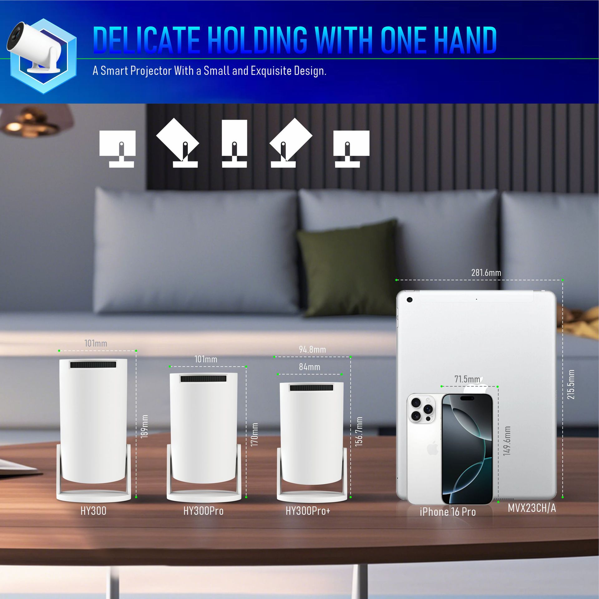 HY300 Pro+ projeksiyon cihazı ev tipi ultra HD çapraz sınır projektörü best-seller mini ev tipi projeksiyon cihazı kaynak fabrikası