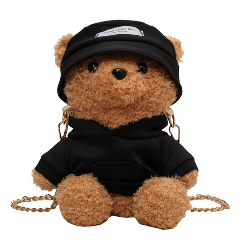 New autumn and winter cute and cute plush clothing bear plush girl fresh and sweet shoulder bag