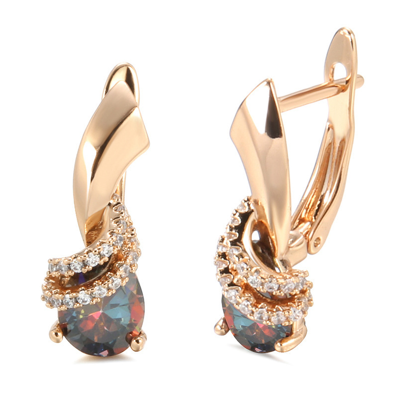 Fashion trend blue zircon earrings female East Gate cold wind gradient crystal earrings cross-border Accessories Wholesale Fashion trend blue zircon earrings female East Gate cold wind gradient crystal earrings cross-border Accessories Wholesale