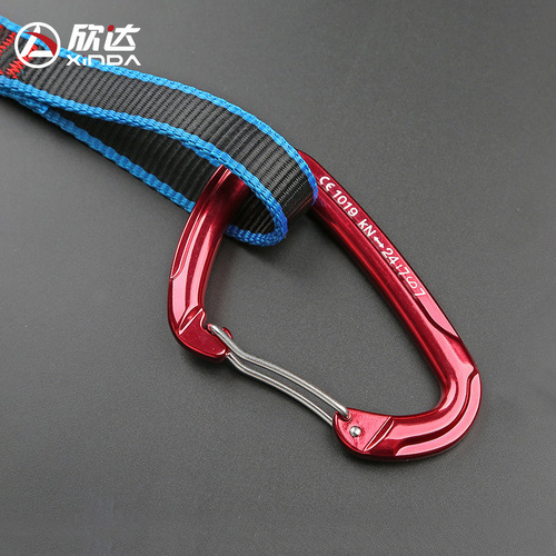xinda/Xinda straight door curved door flat belt quick-hook mountain climbing rock climbing ice climbing quick-hook carabiner safety equipment main lock