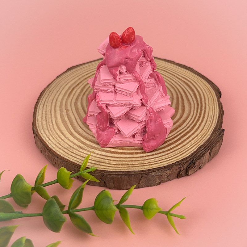 Creatividad de derechos de autor en línea gran tamaño de comida para jugar resina pegatinas de decoración para el hogar pegatinas de postre de pastel de simulación fábrica de stock