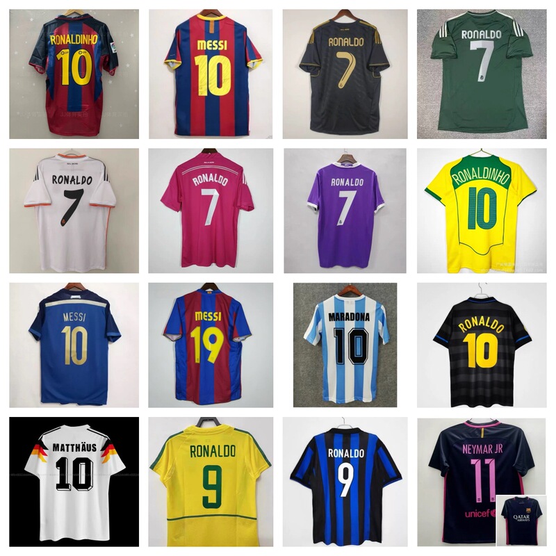 Retro jerseys of Real Madrid and Barcelona, nostalgic replica classic football jerseys, Neymar, Cristiano Ronaldo, Messi jerseys Retro jerseys of Real Madrid and Barcelona, nostalgic replica classic football jerseys, Neymar, Cristiano Ronaldo, Messi jerseys