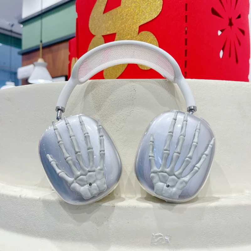Подходящий для Apple Airpods Max защитный чехол Apple чехол прозрачная обложка череп с рисунком личности