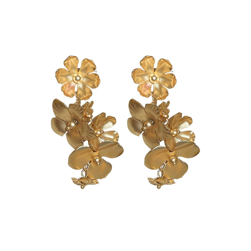 Серебряная игла, мелкие модные серьги из жемчуга, (международная торговля), цветочные, лёгкая роскошь, оптовая