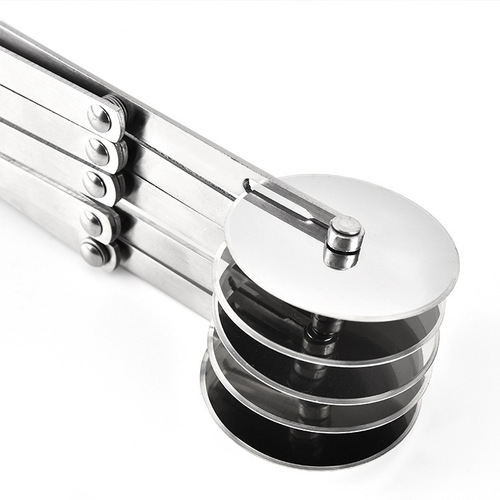 Factory Direct Supply Adjustable Five-Wheel Pizza Cutter Single-Head Stainless Steel Five-Wheel Pizza Cutter Multi-Wheel Dough Cutter