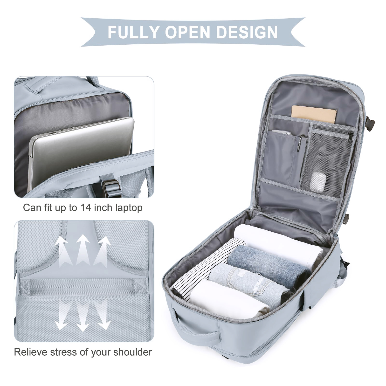 2100g Weight Nylon Lining Material Zipper Closure Type Double Shoulder Straps Strap Type Functional Backpack Bags Type Daily, Street, Shopping Occasion Nylon Material Waterproof Function Laptop Backpack Backpack Solid Color Pattern All Seasons Season Unisex Gender Elegant, Streetwear Style Square Shape Travel Backpack Girls Large Capacity Multi-Functional Luggage Backpack Short Trip Business Travel Bag 25