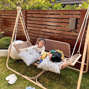 Purple Leaf Sandalwood Flower Outdoor Swing Courtyard Swing Outdoor Double Hammock Small Courtyard Popular Garden Swing Chair Hanging Chair
