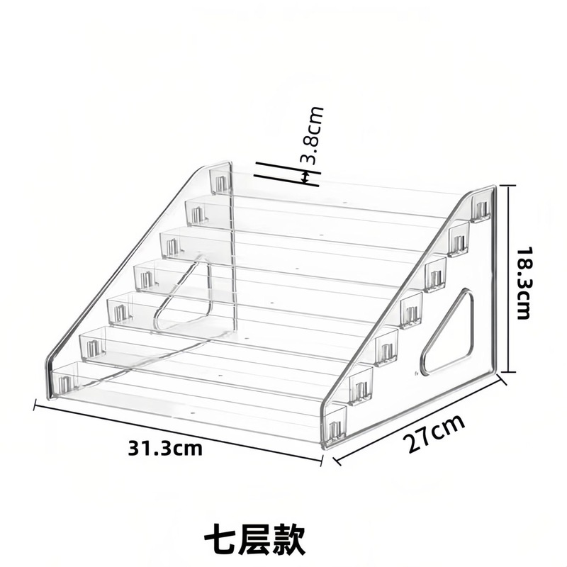 透明な階段の小さい置物の棚のバーの手は生放送して多機能の収納棚のアクリルの展示棚を陳列します。|undefined