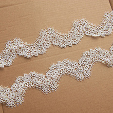 手工服装辅料 蕾丝 细线条波浪水溶丝线刺绣 花边 宽3cm