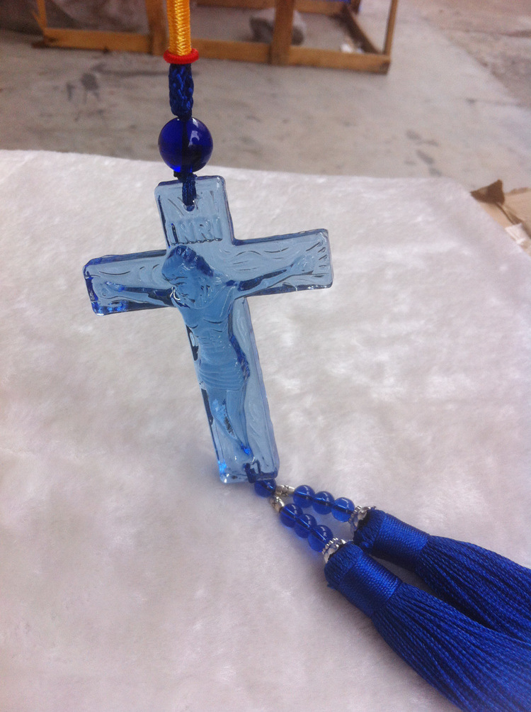 Crystal Glass Cross Car Hangers On-board Pendants Auto Accessories Hangers Wholesale