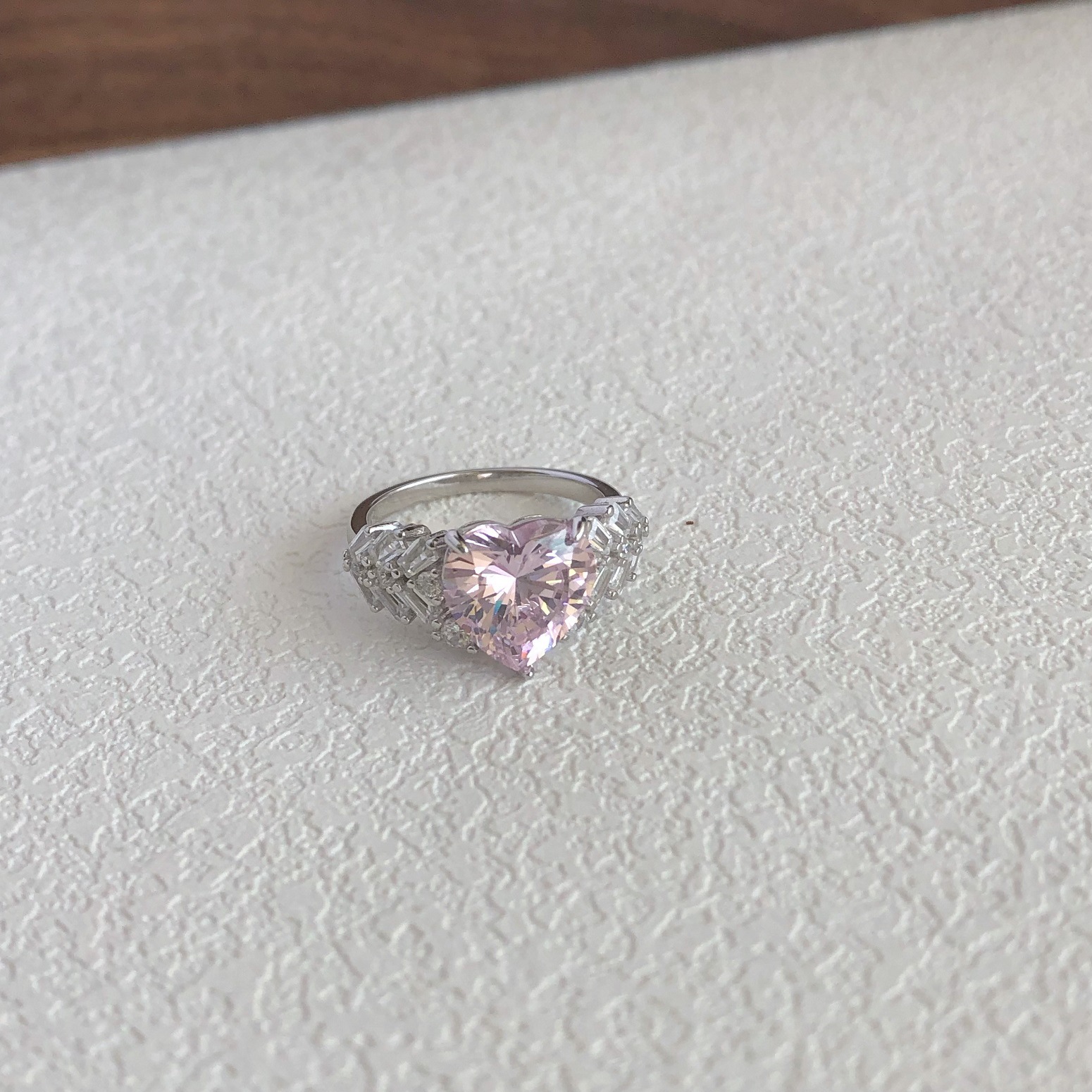 5g Weight Zircon Inlay Material Rings Classification 6, 7, 9 Ring Size 1 Piece Quantity Holiday, Daily Occasion 925 Sterling Silver Material Heart Shape, Bow Knot Pattern Women's Gender Plating, Inlay Design Sweet, Shiny Style 925 Sterling Silver Zircon Heart Shape Bow Knot Rings 19