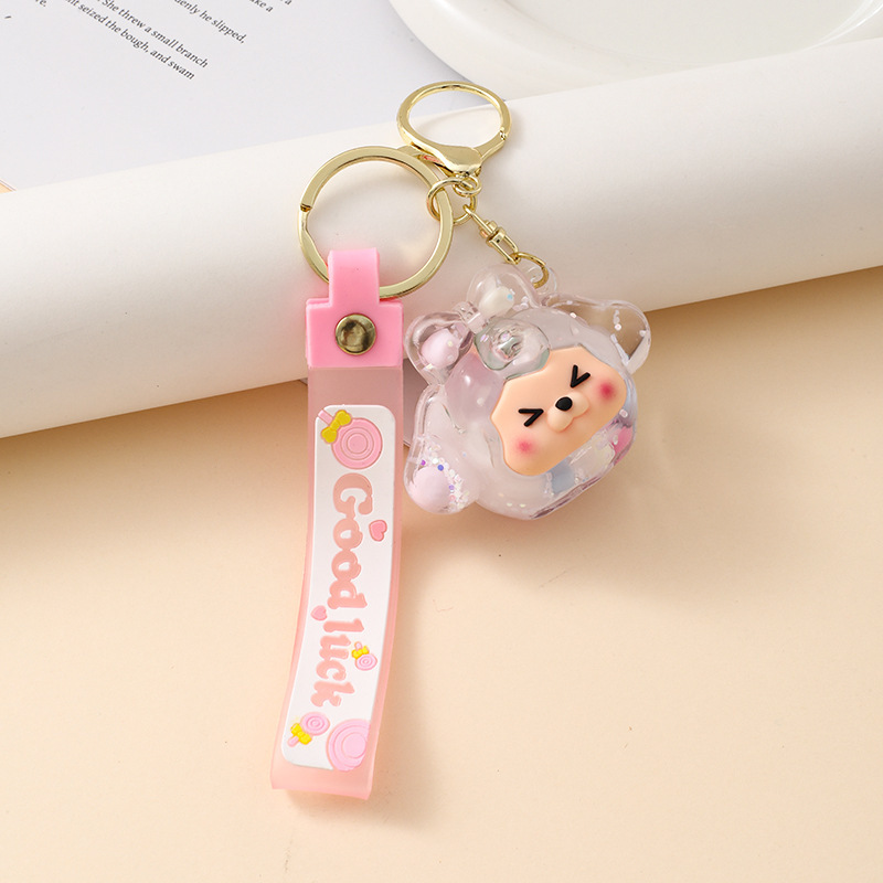 ネット赤アクリル小羊流砂瓶キーホルダーかわいいkiki置物公子包帯ストラッププレゼントキーホルダー|undefined