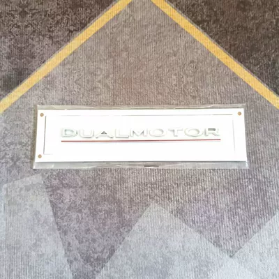 Car logo: Letter Car Stickers Label Car - replacement-type-dualmotor-silver-lettering-and-red-line