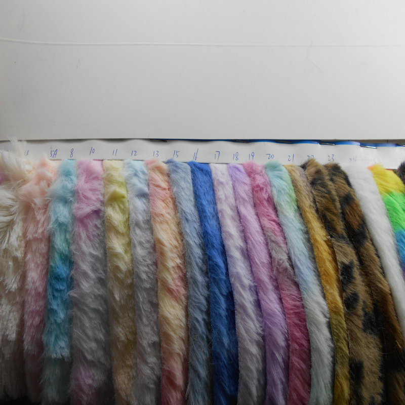 仿兔毛扎染加厚南韩PV绒印花 长毛高克重PV短毛绒服装玩具鞋面料